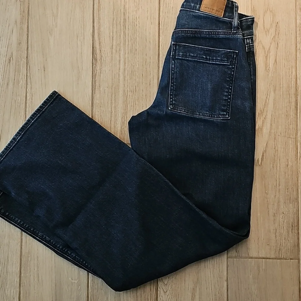 American Eagle Dreamy Drape Super High Rise Baggy Wide Leg Jeans-23W 000 Regular - Picture 3 of 7